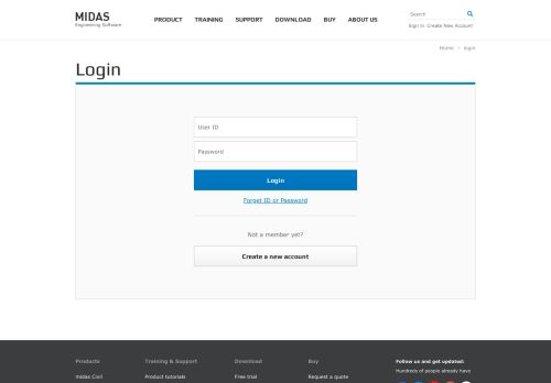 
                            2. Login | MIDAS Engineering Software