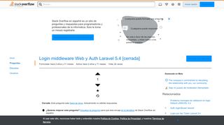 
                            5. Login middleware Web y Auth Laravel 5.4 - Stack Overflow en español