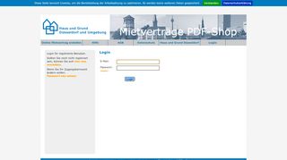 
                            10. LogIn - Mietverträge Online von Haus und Grund Düsseldorf