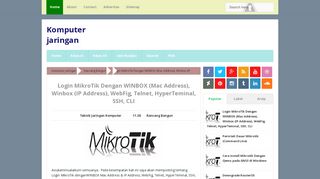 
                            6. Login MikroTik Dengan WINBOX (Mac Address), Winbox (IP Address ...