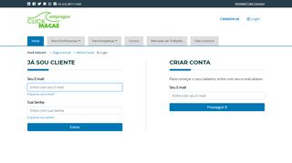 
                            2. Login - Minha Conta - Click Macaé Empregos