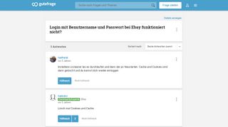 
                            7. Login mit Benutzername und Passwort bei Ebay funktioniert nicht ...