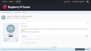 
                            10. Login mit Python und requests - Python - Deutsches Raspberry Pi Forum
