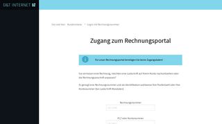 
                            3. Login mit Rechnungsnummer – D&T Internet GmbH