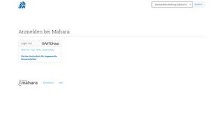 
                            6. Login mit SWITCHaai - Anmelden bei Mahara - Mahara