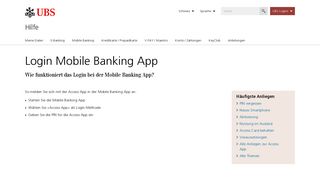 
                            2. Login Mobile Banking App | UBS Schweiz
