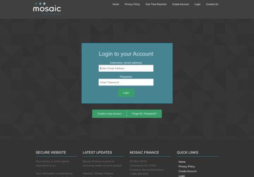 
                            8. Login - Mosaic Finance Solutions