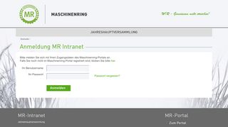 
                            3. Login - MR Deutschland - Intranet - Maschinenring