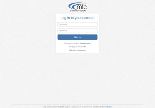 
                            8. Login - MTC Communications - MDTC