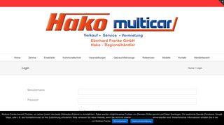 
                            6. Login - Multicar Franke - Ihr Hako Partner und Multicar Leistungszentrum