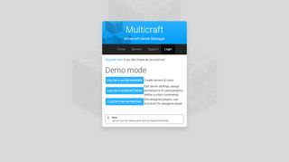 
                            2. Login - Multicraft Demo