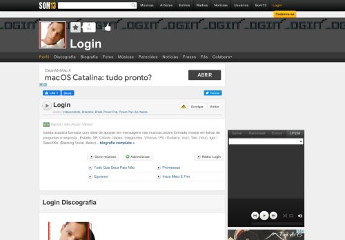 
                            4. Login - Músicas para ouvir - Som13