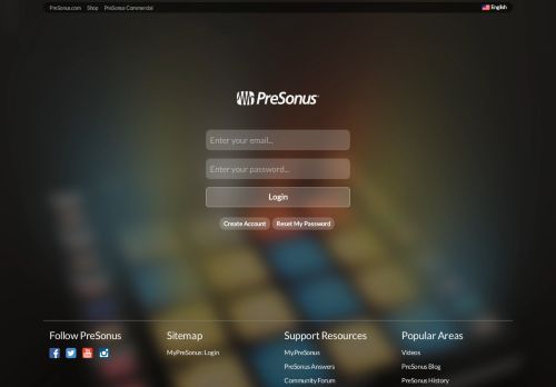 
                            8. Login - My PreSonus