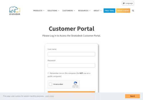 
                            8. Login My Stratodesk - Customer Portal – Stratodesk - NoTouch ...