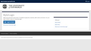 
                            1. Login | MyEd - The University of Edinburgh