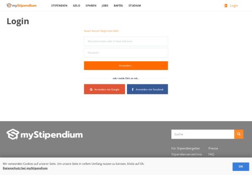 
                            2. Login | myStipendium