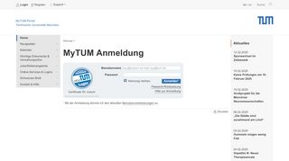 
                            1. Login - MyTUM-Portal Technische Universität München