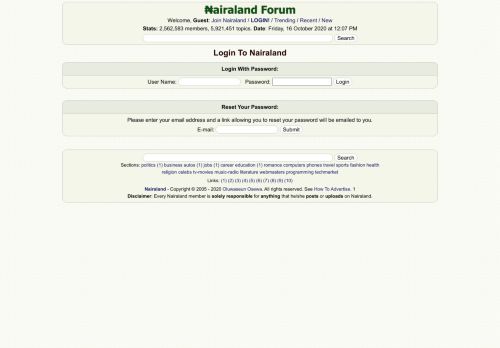 
                            1. Login - Nairaland Forum