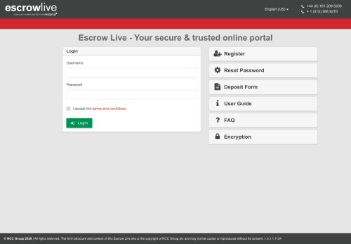 
                            2. Login - NCC Group Escrow Live