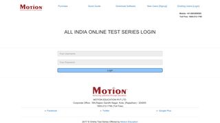 
                            7. Login - NEET Online Test Series,AIIMS Online Test Series,JEE Online ...