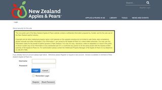 
                            9. Login - New Zealand Apples & Pears
