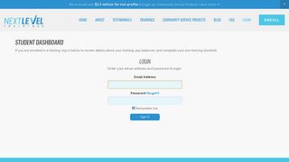 
                            12. Login — Next Level Trainings