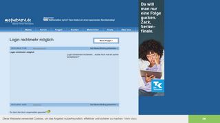 
                            3. Login nichtmehr möglich - Matheboard