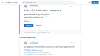 
                            10. Login no Google Meu negócio - Comunidade de Anunciantes do ...