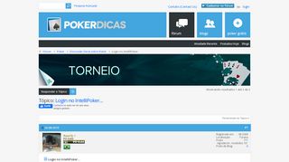 
                            11. Login no IntelliPoker... - Poker Dicas