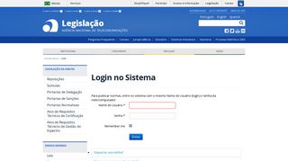 
                            2. Login no Sistema - Portal de Legislação da Anatel  ...