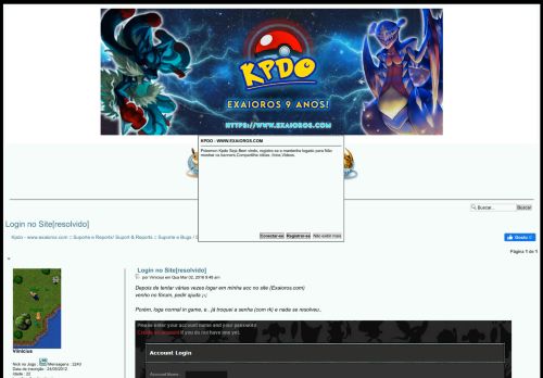 
                            8. Login no Site[resolvido] - Pokemon kpdo