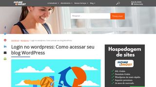 
                            11. Login no wordpress: Como acessar seu blog Wordpress | Homehost