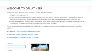 
                            1. Login - Northeastern Illinois University - D2L