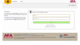 
                            7. Login Notes - AEA PD Online Learning System - AEA Learning Online