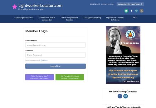 
                            6. Login Now - Lightworker Locator