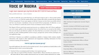 
                            12. Login npvn.npower.gov.ng Here & See 2017/2018 Final List Now ...