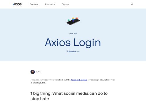 
                            7. Login - October 30, 2018 - Axios