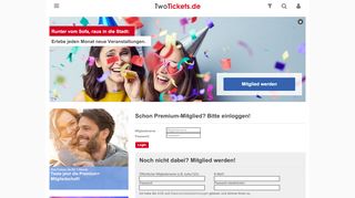 
                            1. Login oder registrieren | TwoTickets.de