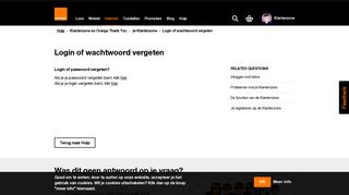 
                            1. Login of wachtwoord vergeten | Orange België