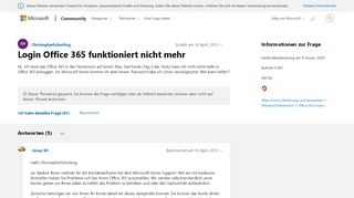 
                            4. Login Office 365 funktioniert nicht mehr - Microsoft Community