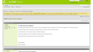 
                            8. Login ohne Java möglich? - Elster-Forum