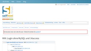 
                            9. Login ohne MySQL und .htaccess von MIK, 18.03.2004 15:12 - SELF ...