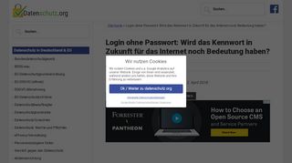 
                            8. Login ohne Passwort: Neuer Standard in Sicht| Datenschutz.org