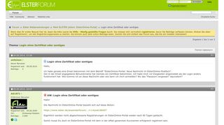 
                            3. Login ohne Zertifikat oder sontiges - Elster-Forum