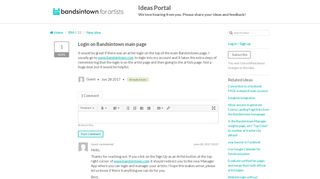 
                            12. Login on Bandsintown main page | Ideas Portal