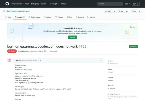 
                            12. login on qa.arena.topcoder.com does not work · Issue #735 ... - GitHub