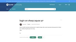 
                            11. login on sharp aquos q+ - The Spotify Community