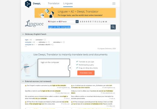
                            7. login on the computer - French translation – Linguee