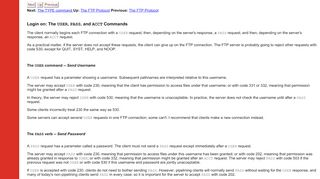 
                            3. Login on: The USER, PASS, and ACCT Commands
