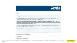 
                            2. Login - Onetz